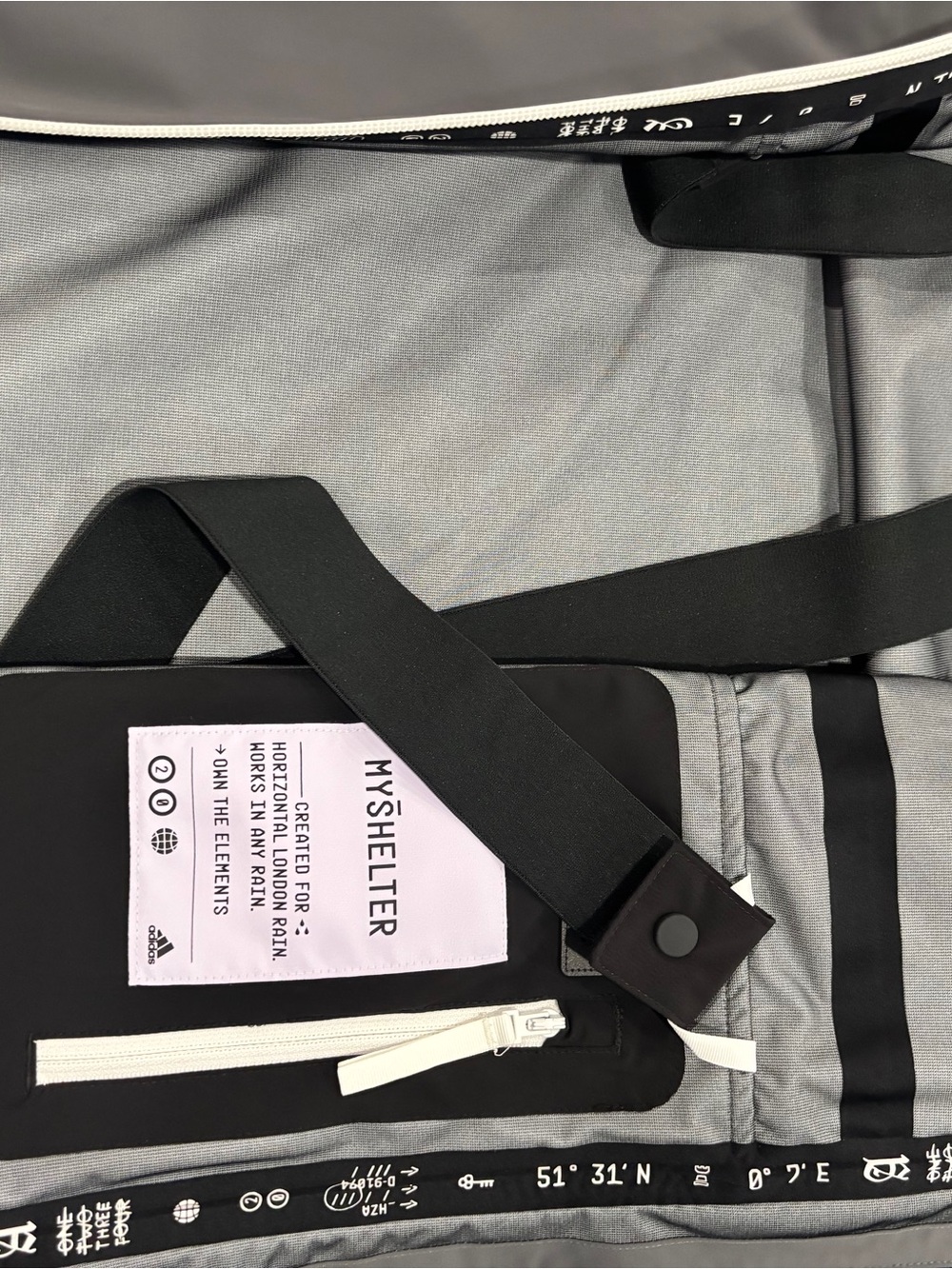 Adidas Gray MyShelter Parka Waterproof Hooded Raincoat NWT medium - Picture 5 of 10